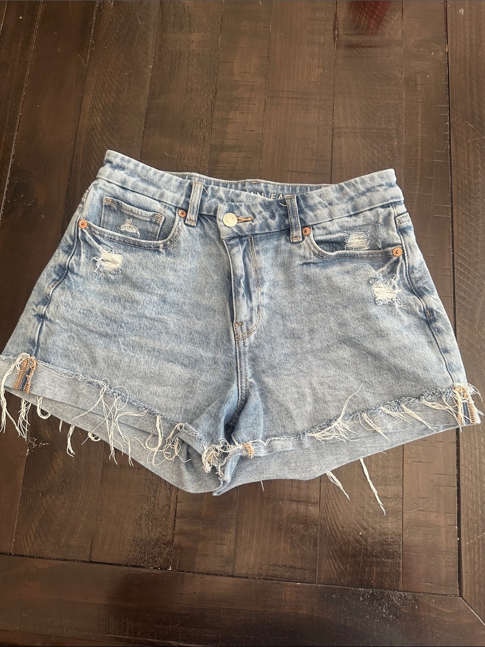 American Eagle Outfitters Light Blue Distressed Denim Cutoff Shorts